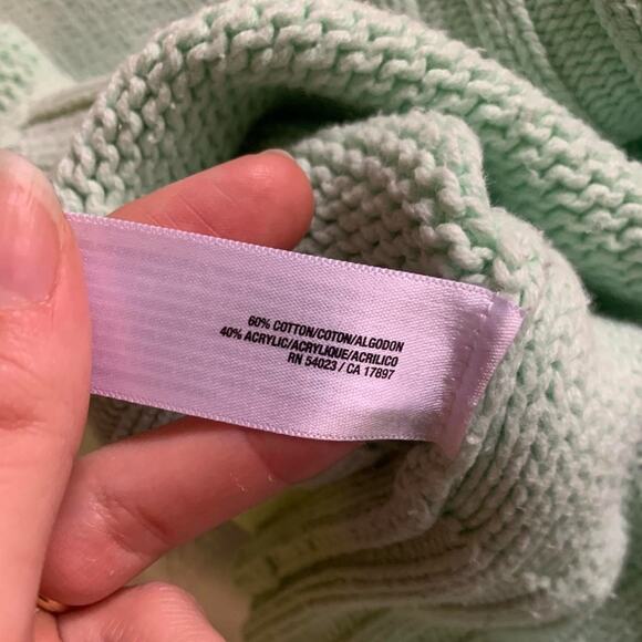 Mint Green Cable Knit fisherman sweater chunky winter - Picture 6 of 6